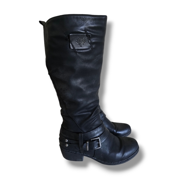 🟢  SOLEMATE Women's Black Faux Fur Calf  Knee Tall Winter Boots - Picture 6 of 16